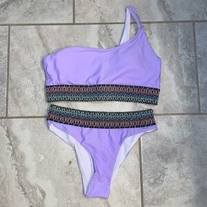 Purple One Shoulder Bikini